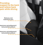Memory Foam Lumbar Support Pillow for Tesla Model 3 Model Y Model S/X Cybertruck Model 3 Hidden Model Y Juniper Accessories - Mid/Lower Back Support Cushion for Car Seat (Black)