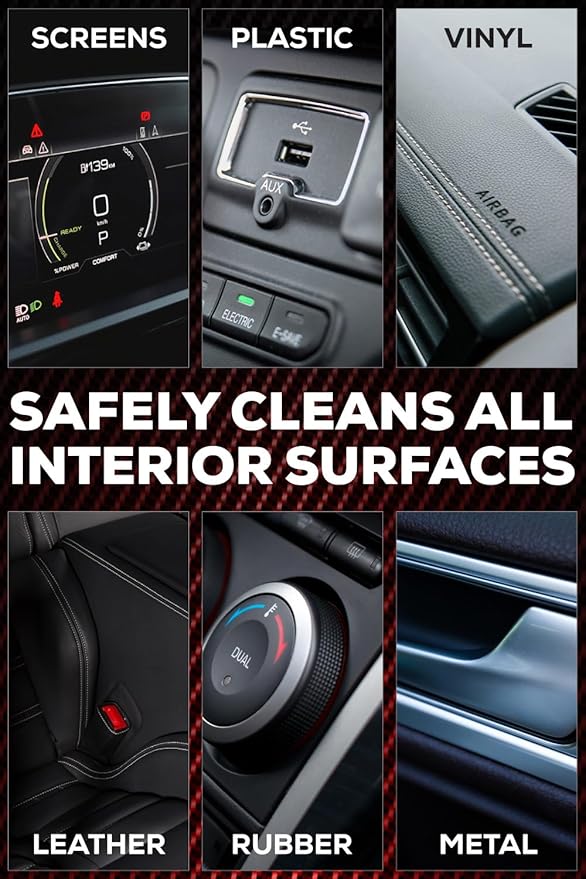Car Interior Cleaner for Vehicle Detailing, Cleans and Protects Your Dashboard, Seats, Upholstery, Leather, Plastic, Vinyl, and More - 8 Fl Oz