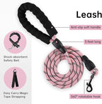 IVY&LANE No Pull Dog Harness for Small Dogs, Dog Vest Harness with Leash, Safety Belt and Storage Strap, Fully Adjustable, 360° Reflective Strip, Soft Handle (Pink, S)