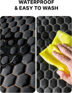 Owleys Set Car Seat Protector & Seat Back Protector Hexy One - Kick Mat Back Seat Protector Hexy - Waterproof & Non-Slip Car Seat Protector