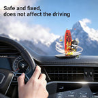 Car Air FreshenerThe Little Bear sways with the car Refillable Air Purifier for Interior Dashboard Decorations Accessories (The banner of getting rich quick-Black)