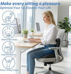 Memory Foam Seat Cushion,Orthopedic Ergonomic Seat Cushions for Tailbone,Sciatica, and Back Pressure Relief,L-Shaped Design & Adjustable Strap,Lumbar Support Pillow for Office,Car,Desk Chair