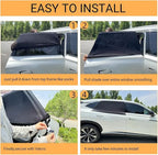 2Packs Universal Car Window Screen for Rear Window 25"(H) X43(W), Elastic Mesh Sun Shde Car Camping Window Cover, Fit for Most Cars Large SUVs, Truck, Pickup