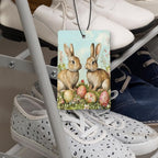 Vintage Easter Bunny Egg Car Air Freshener 4 Pcs, Religious Easter Rabbit Egg Floral Hanging Air Freshener for Cars Closet Drawer Books, Spring Bunny Car Accessories for Women