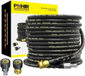 POHIR Pressure Washer Hose 50 ft with 3/8 Inch Quick Connect, Kink Resistant High Tensile Wire Braided,with 2 pcs M22 14mm Adapter Set, 4200 PSI Power Washer Hose