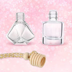 Patelai 12 Pcs 8ml Hanging Car Air Freshener Perfume Bottle Empty Clear Glass Essential Diffuser Oil Aromatherapy Fragrance Perfume Pendant Glass Bottle Decor(Stylish Style)