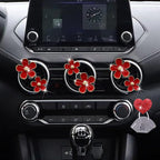 6 Pcs Flowers Air Vent Clips Red Daisy Car Air Freshener Vent Clips Cute Fower Accessories for Women Refillable Diffuser, Car Decoration + Red Heart Mask Hook