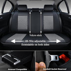 Coverado Leather Rear Seat Covers for Cars, Waterproof Back Seat Cover, Universal Automotive Seat Cushion Protector for Most Cars Trucks SUV (Black&Gray)