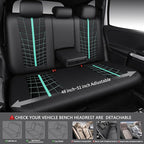 CAR PASS 3D Foam Mesh Leather Car Seat Covers Full Set, Breathable Premium Leather Seat Covers for Car,Anti Slip Universal Fit for Trucks Cars Sedans Vans SUVs, Airbag Compatible, Black Mint