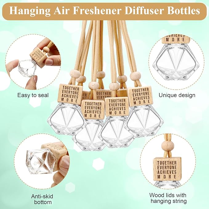 20 Pcs Car Diffuser Bottle Empty Bulk Hanging Car Freshener Bottles Inspirational Air Freshener Refillable Thank You Employee Appreciation Gifts Bulk for Nurse Staff(Team)