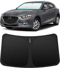 INSAUTO Custom Fit Windshield Sun Shade Accessories for Mazda 3 2014-2018, Foldable Front Window Sunshade, UV & Heat Reflector, Keeps Interior Cool, Includes Storage Bag