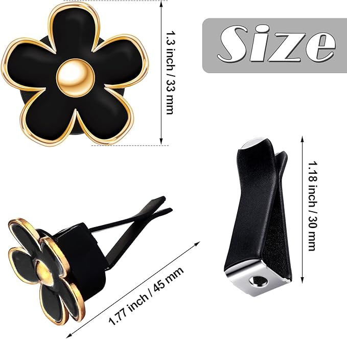 Frienda 8 Pcs Daisy Flower Air Vent Clip Black Pink White Car Accessories Air Conditioning Outlet Clip Freshener Dashboard Accessories Charm Car Inter Decor