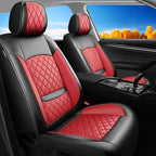 Santa Fe Seat Covers Custom Fit for Hyundai Santa Fe 2007-2026 (Only 5-Seat Version) - Full Set Premium Leather, Waterproof, All-Weather, Airbag Compatible, Car Seat Protectors (Red)