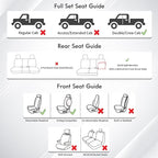 Huidasource Tacoma Front&Back Seat Covers Full Set, Automotive Leather Car Seat Cushion Cover Fit for 2005-2015 Double&Crew Cab 2nd Gen Toyota Tacoma Base SR5 Limited TRD Sport(Full Set/Black&White)