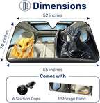 GENANY Dragon Wings Windshield Sun Shade for Car SUV Truck (55x30 Inches), Sun Shade Windshield, Shades for Front Windows, Protector Blocks UV, Car Decor