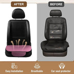 Linen Car Seat Covers for Cars - Non-Slip and Soft, 2 PCS Bottom Seat Cover Protectors with Storage Pocket, Linen Front Seat Covers Used for SUVs, Cars, Sedans (Pink)