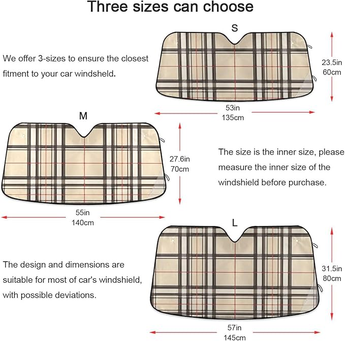 Sun Shade for car Windshield Reflective Windshield polarisado para carro Colorful Plaid Texture File