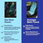 2 Pack Car Seat Towel Covers, Sweat Protector for Front Seats, Premium Thickened Microfiber with Black Bear Wildlife Forest, Breathable and Quick Dry, Slip-on Headrest Pocket for Gym, Beach, Running