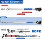 Bicycle Dog Leash for Riding, Hands Free 150° Rotating Built-in Shock Absorber Bike Retractable Leashes for Cycling, Elastic Nylon Adjusted Car Holder Seat Belt Rope (Silver)
