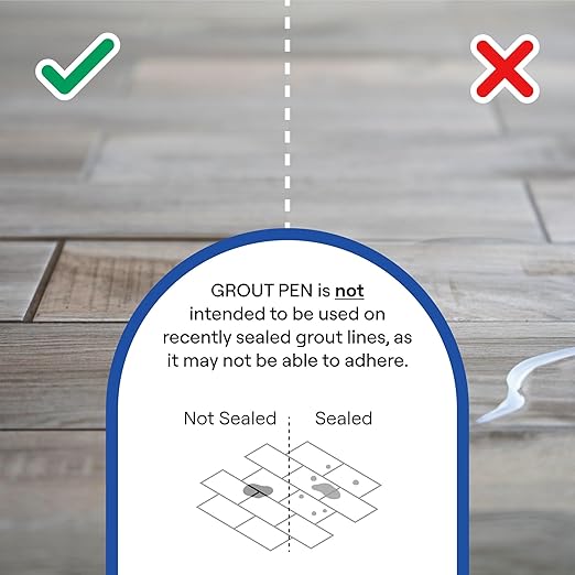Grout Pen Dark Grey Tile Paint Marker: Waterproof Grout Paint, Tile Grout Colorant and Sealer Pen - Dark Grey, Narrow 5mm Tip (7mL) - 3 Pack