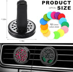 2PCS 30mm Car Diffuser Vent Clips, Tree of Life Aromatherapy Essential Oil Diffuser Locket with 12 Felt Pads, Stainless Steel Car Diffuser Locket Air Freshener (Style 4)