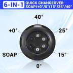RIDGE WASHER Turbo Nozzle for Pressure Washer, Pressure Washer Nozzle, 6-in-1 Quick Changeover with 1/4'' Quick Connect