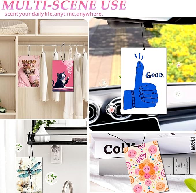 Leopard Car Air Freshener Hanging, Car Accessories Leopard Gifts for Women and Men New Driver Auto Decor Rearview Mirror Hanging Accessories, Cute Aromatherapy for Cars Interior or Locker