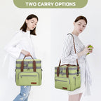 Maelstrom Lunch Box, 23L Insulated Lunch Bag, Expandable Double Deck Cooler Bag, Lightweight Leakproof Tote Bag With Side Tissue Pocket, Suit For Men and Women (C. Green)