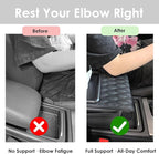 5-in-1 Car Armrest Cushion, Armrest Cover for Car, Nappa Leather Car Console Organizers and Storage for Most Vehicles, Car Accessories (Black, Normal)
