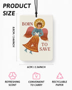 Funny Jesus Christian Car Air Freshener 4 Pcs Coconut Scented, Christian Faith Car Accessories Mirror Decor for Women, Religious Angel Hanging Air Freshener for Cars Closet Drawer Books