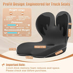 Car Seat Cushion with Lumbar Support for Long Driving Truck RV, 3" Lift Breathable Ergonomic Memory Foam Cushion for Hip, Coccyx, Sciatica, Tailbone & Lower Back Support Vehicles Office Chair (Black)