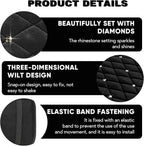 Bling Car Center Console Cover, Soft Fluffy Armrest Seat Box Cushion Pad, Crystal Diamond Arm Rest Protection Mat, Automotive Interior Decoration Accessories for Most Vehicles (Black)