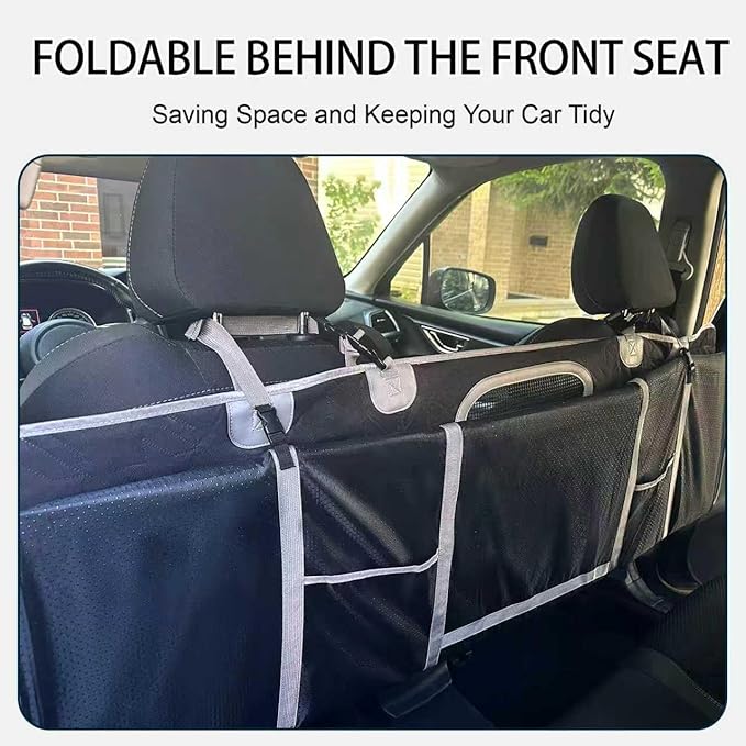 Upgraded Durable Hard Bottom Dog Car Seat Cover with EPE Sponge Cushion, Foldable Dog Rear Seat Protector, Waterproof Pet Car Seat Hammock, Seamless Dogs Back Seat Extender for SUV Truck(XL)