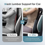 FLORICH Memory Foam Double Layer Breathable Mesh Lumbar Support Ergonomic Leather Lumbar Support Pillow with 3D Mesh Back Support and Adjustable Strap for CarSeat & Office Chair(Leather Black)