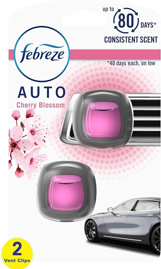 Generic Febreze Car Air Freshener Vent Clips - 2 Clips - 0.07 Fl Oz (Cherry Blossom)