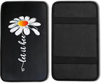 Daisy Vehicle Center Console Armrest Cover Pad,Daisy Car Accessories Soft Middle Console Cushion Pad,Auto Arm Rest Mat Decor Daisys Gifts for Women Men Dad for Most Vehicle SUV Truck