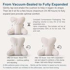 Lumbar Support Pillow(Pat. Pend) – Multi-Functional Ergonomic Back Cushion for Sofa Chair, Car Seat & Sofa, Reading Pillow with Firm Multi-Zone Support to Relieve Lower Back Pain, Misty White
