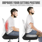 WAOAW Seat Cushion, Office Chair Cushions Butt Pillow for Long Sitting, Memory Foam Chair Pad for Back, Coccyx, Tailbone Pain Relief (Grey)