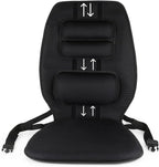 FOMI Gel Seat Cushion and Adjustable Back Support | Lumbar Pillow Flexible Placement for Upper Lower Thoracic, Coccyx, Pressure Sore Pain Relief | for Car, Office Chair, Gaming, Stadium | Posture Aid