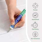Grout Pen Light Grey Tile Paint Marker: Waterproof Grout Paint, Tile Grout Colorant and Sealer Pen - Narrow 5mm, 2 Pack with Extra Tips (7mL) - Light Grey