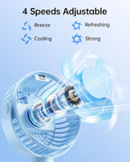SWEETFULL Portable Stroller Fan with LED Display, 4 Speed Rechargeable Mini Clip On Fan, 360° Rotate Flexible Tripod Better Cooling Small Baby Fan for Car Seat Crib Travel Bike Treadmill (Blue)