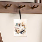 Fall Pumpkin Car Air Freshener 4 Pcs, Watercolor Floral Scented Hanging Decor for Women, Vehicles Home Office, Autumn Harvest Mirror Accessory Gift
