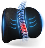 Lumbar Support Pillow for Car, Memory Foam Back Support Lumbar Pillow for Car, Gaming, Office Chair, Ergonomic for Lower Back Pain Relief, Softness Breathable Removable Mesh Cover, Black