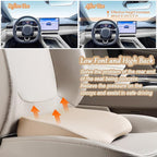 2 in 1 Wedge Car Cushions or Lumbar Support for Driving - 3.5 Inches Soft Memory Foam Driver Seat Cushion for Car Truck - Comfort Coccyx Cushion for Tailbone & Back Pain Relief, Beige