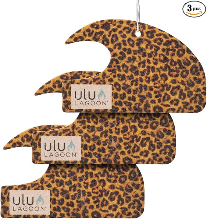 ulu Lagoon Hanging Car Air Freshener | Tropical Beach Coconut Surf Wax Scent Mini Wave | Long Lasting Car Freshener, Closet and Beyond | Made In USA | 3 Pack (Wild)