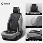 FLORICH Car Seat Covers Front Seat Cover Waterproof Faux Leather Seat Covers for Cars Premium Car Seat Protector Interior Covers Cushion Universal Fit for Most Car Truck SUV, Gray&Black