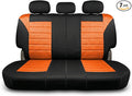 FH Group Automotive Car Seat Covers Rear Set Premium 3D Air Mesh Seat Covers, Airbag Compatible and Split Bench Cover Universal Fit Interior Accessories for Cars Trucks and SUVs - Orange