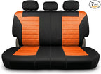 FH Group Automotive Car Seat Covers Rear Set Premium 3D Air Mesh Seat Covers, Airbag Compatible and Split Bench Cover Universal Fit Interior Accessories for Cars Trucks and SUVs - Orange
