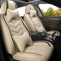 Car Seat Covers for Fiat 500 2012-2019, Premium Nappa Leather Car Seat Cover, Stylish Sport Seat Covers， Automobile Seat Cover Sets.(Luxury 2 Seats/Beige)