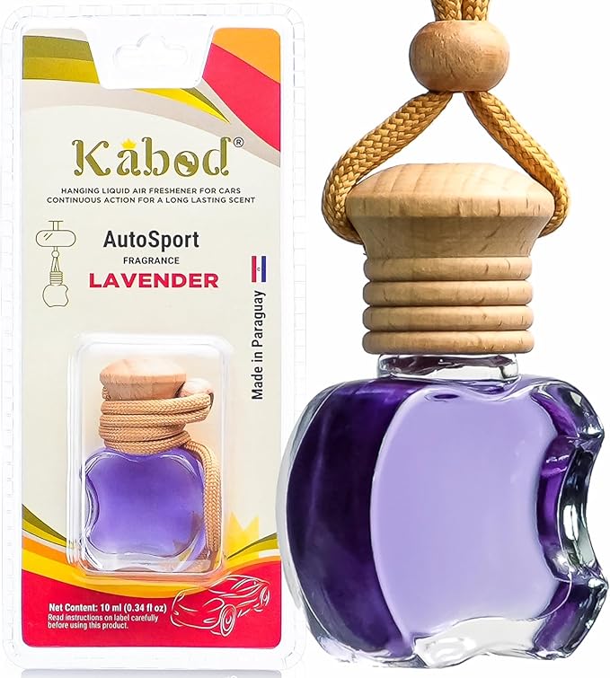 Kabod Lavender Car Air Freshener | Hanging Essential Oil Diffuser | Natural Odor Eliminator | Long-Lasting Fragrance | 10 ml